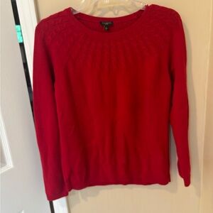 Talbots Vibrant Red Crew Neck Sweater